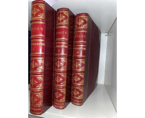 LYSONS (Rev Daniel and Samuel)  Magna Britannia, Buckinghamshire, 3 vols., 1813, 4to, with added titles dated 1824, 13 plates