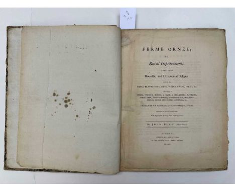 PLAW (John) Ferme Ornee, or Rural Improvements, 1st edition London 1795, 4to, 38 sepia aquatint plates as called for, most wi