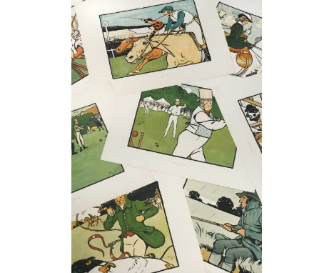 ALDIN (Cecil) Old English Sports and Pastimes, Lawrence &amp; Bullen 1901, portfolio set of 12 loose chromolithograph prints 