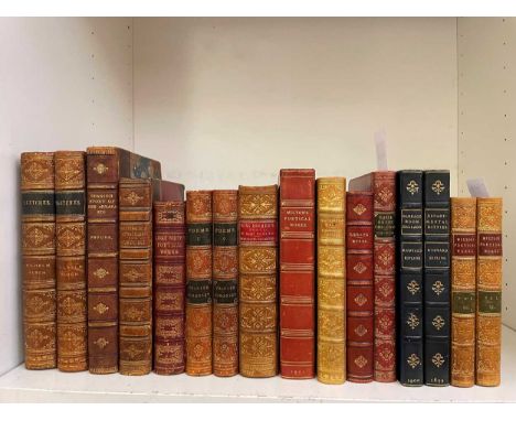 Bindings MILTON (John) The Poetical Works, in 6 vols. 1835, 12mo, vol. I portrait offset on to title, plates as required, hal