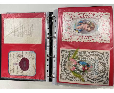 Victorian Valentines greetings cards A collection of about 73 typically colourful and intricate Valentines and greetings card