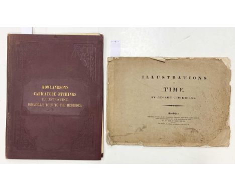 CRUIKSHANK (George) Illustrations of Time, 1827, oblong folio, etched title and 6 plates, 4pp. publisher's catalogue (8vo) at