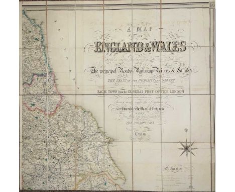 LEWIS (S &amp; Co) A Map of England and Wales, Drawn by R. Creighton, Engraved by J. Dower, 4 large scale folding sections wi