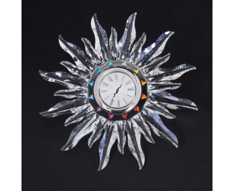 Swarovski Crystal Glass, 'Solaris Table Clock', boxed.