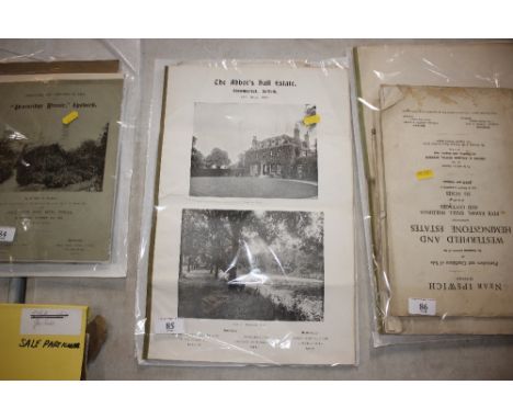 A quantity of vintage sale particulars to include Abbotts Hall estate Stowmarket, Kelsale Hall etc.