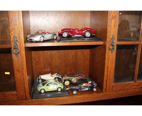 A collection of model collectors' cars