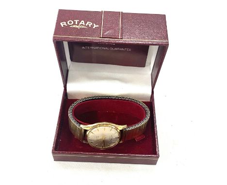 Gents 9ct gold Rotary 21 jewel presentation wristwatch, working order, presentation inscription to back 
