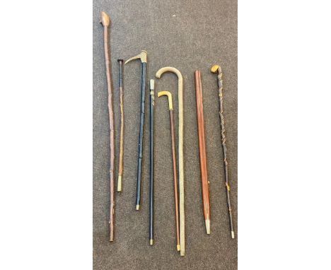 Large selection of vintage and later walking stick 
