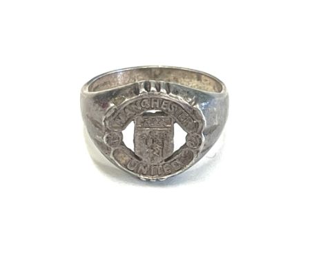 Vintage silver Manchester United football ring 