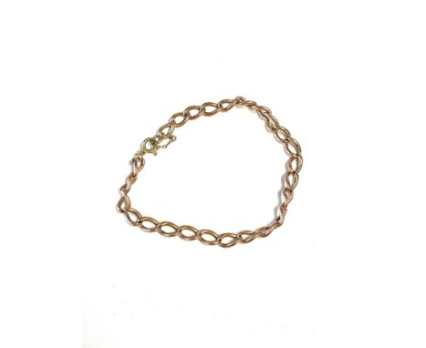 Vintage 9ct gold ladies bracelet, hallmarked, total weight 13.4g 