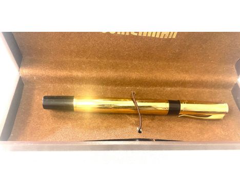 Vintage Waterman Gold Torsade plaque rolled gold ball poin pen boxed 