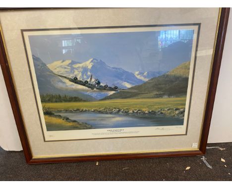 Safe Pastures spitfire print by Mark Postleworth  limited edition 319/500 measures approx 28 inches by 23 inches 