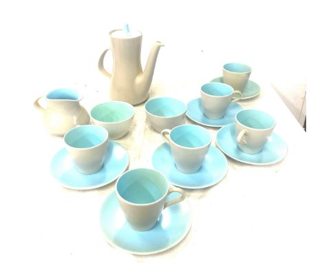 Poole pottery 2 tone tea services includes cups, tea pot, bowl etc 