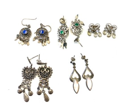 Selection ladies vintage silver drop earrings 