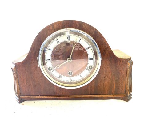 Vintage 3 Key hole mantel clock, untested with key and pendulum 