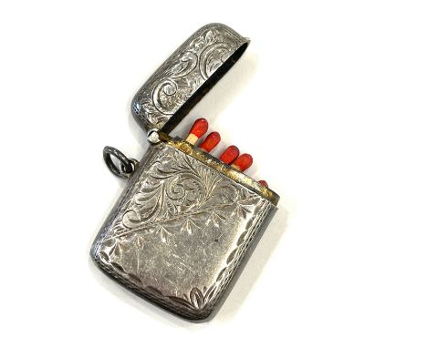 Vintage silver hallmarked vesta case 