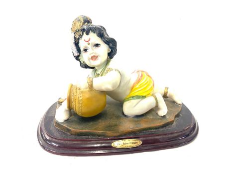 Vintage Baby Urishna idol eating butter figure, the julian collection 