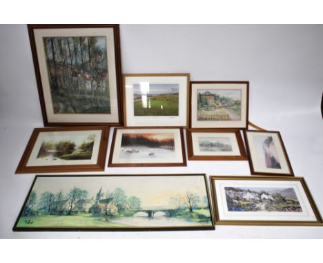 An assortment of contemporary prints. Including a signed Graeme W. Baxter print, 'North Berwick, West Links', 29cm x 37.5cm, 