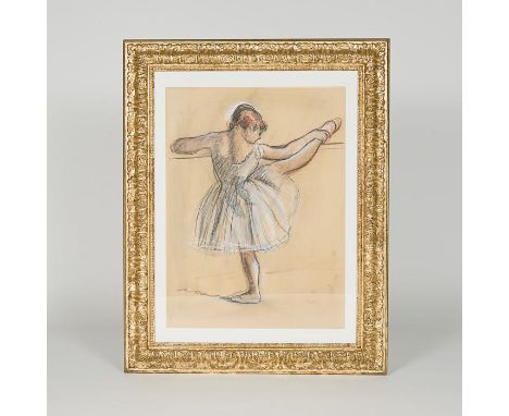 A gilt frame pastel and pencil drawing, a copy of 'The Ballerina' by Edger Degrs with copy certificate verso, (No26)(1996) 'L