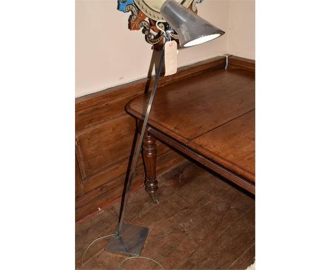 A contemporary floor mounted reading lamp, Height 127cm