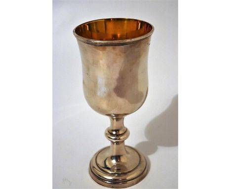 An early 19th Century Old Sheffield Plate goblet or chalice dating to circa 1835 standing on circular foot, the bowl of plain