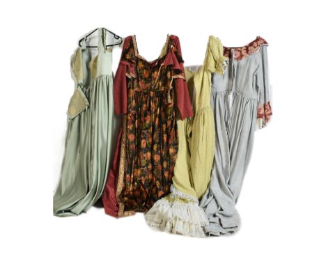 A collection of vintage late 20th century ladies maidens period style costume dresses. The lot to include a yellow day dress 