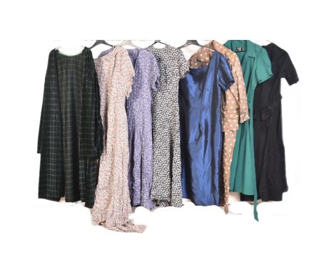 A collection of ten vintage late 20th century ladies day dresses &amp; other vintage womenswear. The lot to include a black d