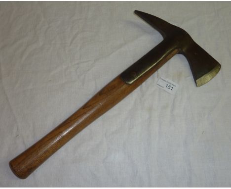 Fireman's axe/hatchet with steel head on wooden shaft