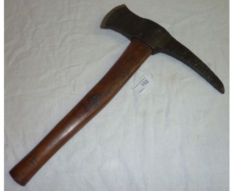 Victorian Naval boarding style axe with wooden shaft