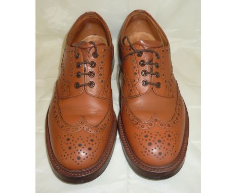 Pair of Tricker light tan brogue shoes (size 9)