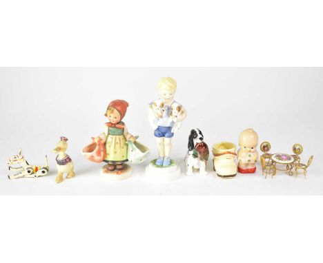 A collectors' lot comprising an articulated metal 'Muffin The Mule', a Mabel Lucie Attwell baby doll figure, a small ceramic 