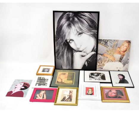 BARBRA STREISAND; twelve portraits in various media, including a signed limited edition print, canvas print, reproduced photo