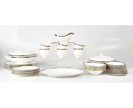 ROYAL WORCESTER; a 'Raffles' part dinner service for six place settings, comprising covered tureens, dinner plates, side plat