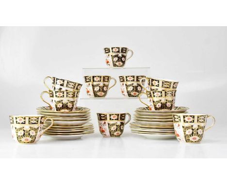 ROYAL CROWN DERBY; a collection of pattern no. 2451 teaware, comprising ten teacups, ten saucers and ten side plates (30).