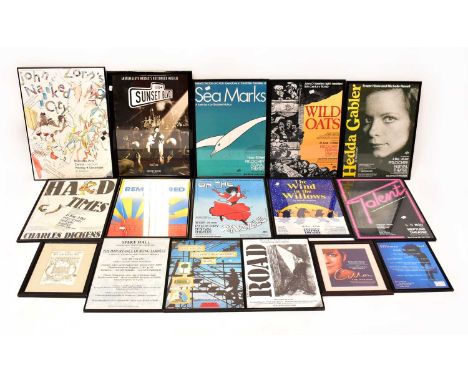 A quantity of framed theatre production posters to include 'Cilla: The Musical', 'Talents', 'Road: The Northern Mystery Plays