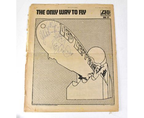 LED ZEPPELIN; a copy of the NME, March 15 1969, signed to the back page by the band members Robert Plant, John Paul Jones, Jo