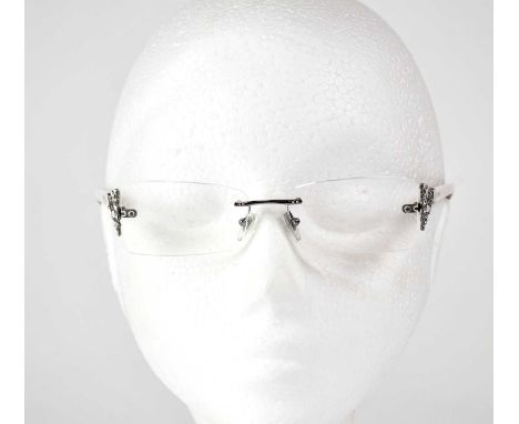 BULGARI; a cased pair of reading glasses.