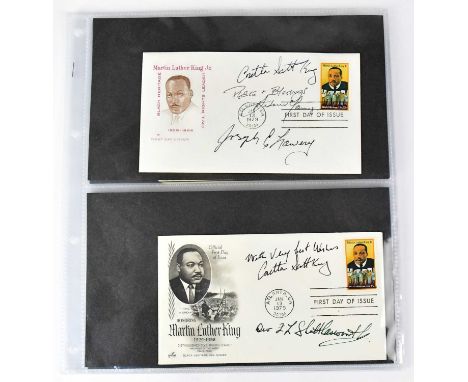 POLITICS; a collection of first day covers signed by political figures, to include Coretta Scott King, Anthony Eden, etc.Cond