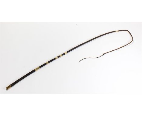 19th Century driving whip by Crawley & Sons of Peterborough with brass ferals one with the trade mark