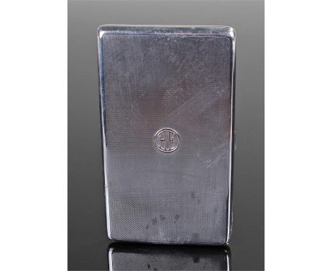 George V Asprey silver cigarette case, Chester 1917, maker Asprey, the engine turned case with gold monogram 15cm high, 6.9oz