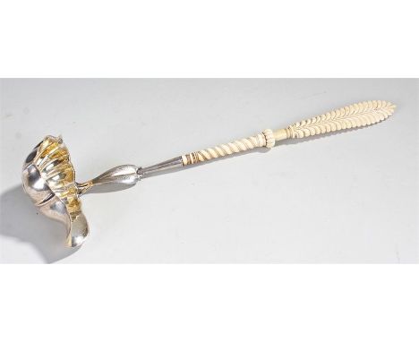 19th Century silver punch ladle