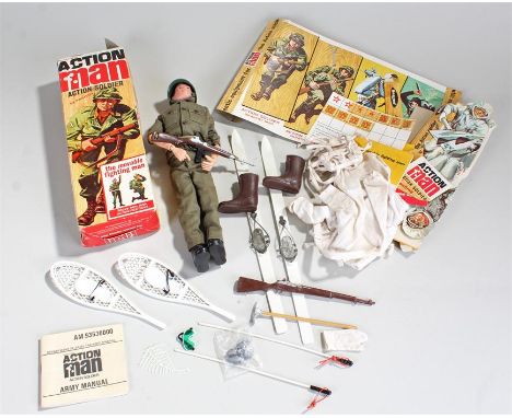 Palitoy Action Man Action Soldier, contained in original box. Also included Action Man Mountain troop clothing and accessorie