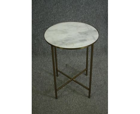 A marble and gilt metal lamp or occasional table. H.56 Dia.43cm. 