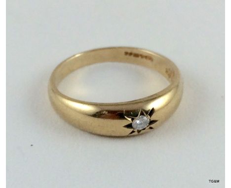 9ct gold diamond signet ring size K