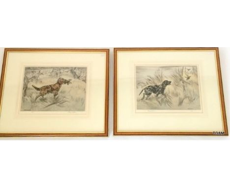 Pair of Henry Wilkinson Ltd Edition gun dog prints. 60 x 50cm
