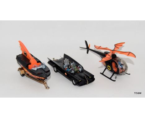Corgi Batmobile gift set, Batmobile, Batboat and Bat Copter. Not Boxed
