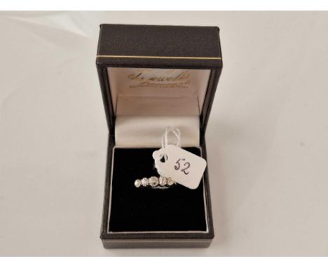 A EDWARDIAN 18CT AND PLATINUM 5 STONE DIAMOND RING, approx 1ct, size L, 2.5 g, boxed