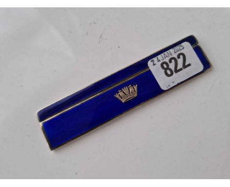 A silver and enamel comb, 4.5" long, also with Silver Jubilee mark