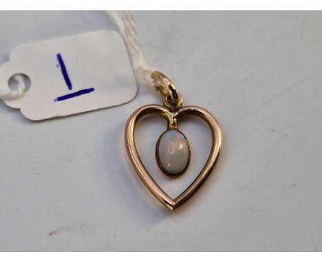 A attractive heart pendant by opal with Charles Horner 9ct
