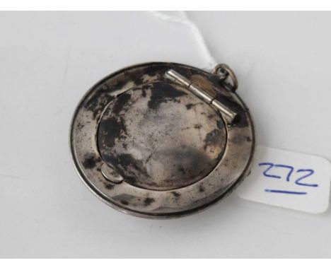 A small silver ladies travelling compact